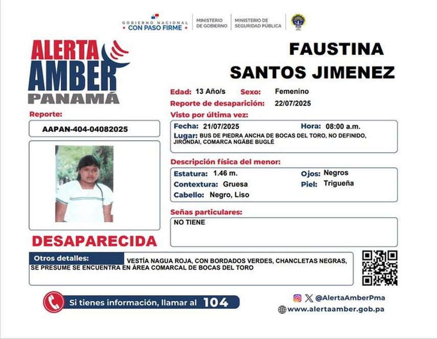 Alerta Amber por desaparición.