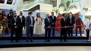 Acto de inauguración del Panama Convention Center. El corte de la cinta fue hecho por el presidente de Panamá Laurentino Cortizo.