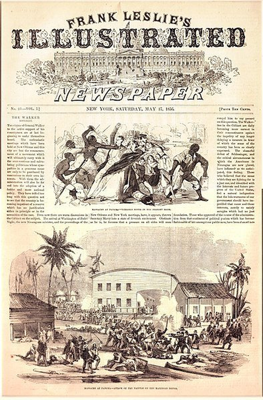 Portada de un diario estadounidense que muestra lo ocurrido en 1856.