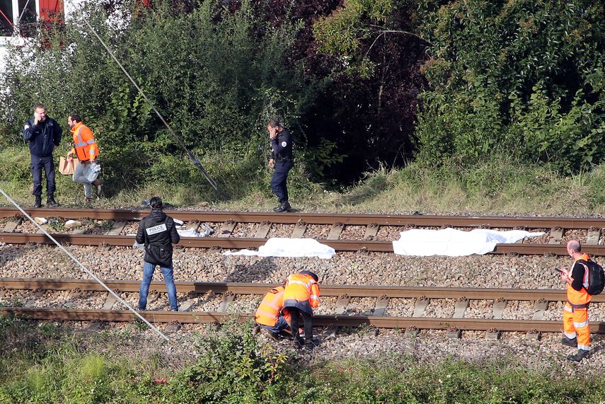 Víctimas del atropello por un tren en Francia.