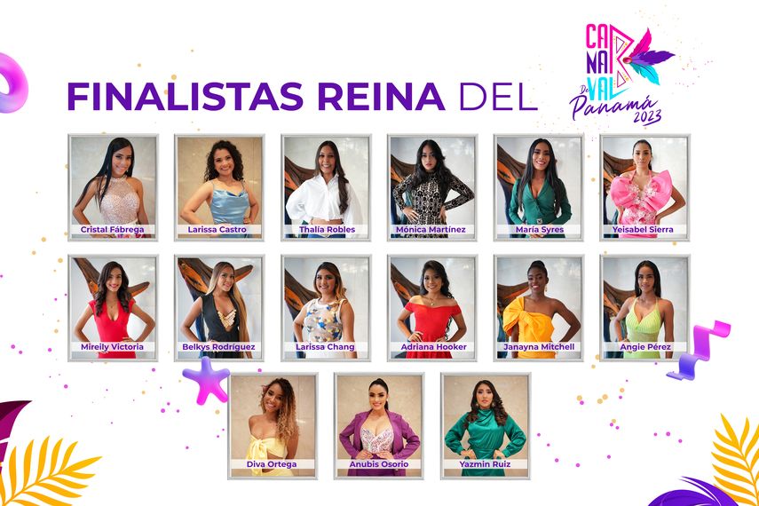 Son 15 las candidatas a reina del “Carnaval de Panamá 2023”