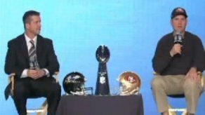 Los hermanos Harbaugh hablan antes del Super Bowl este domingo