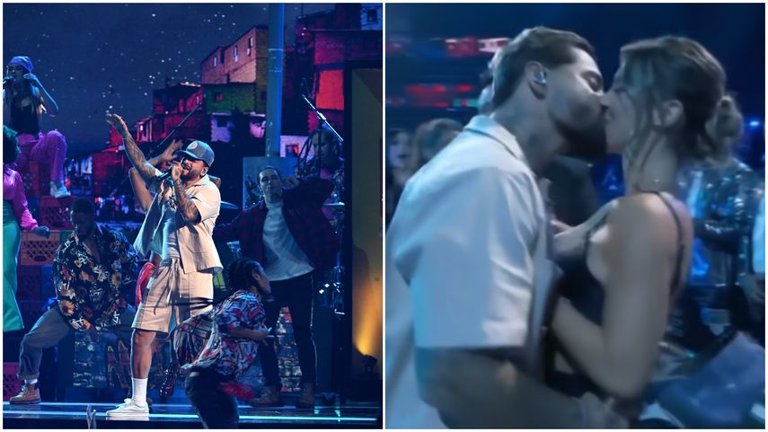 Maluma estrena Junio en los Billboard y besa a su novia tras su presentación