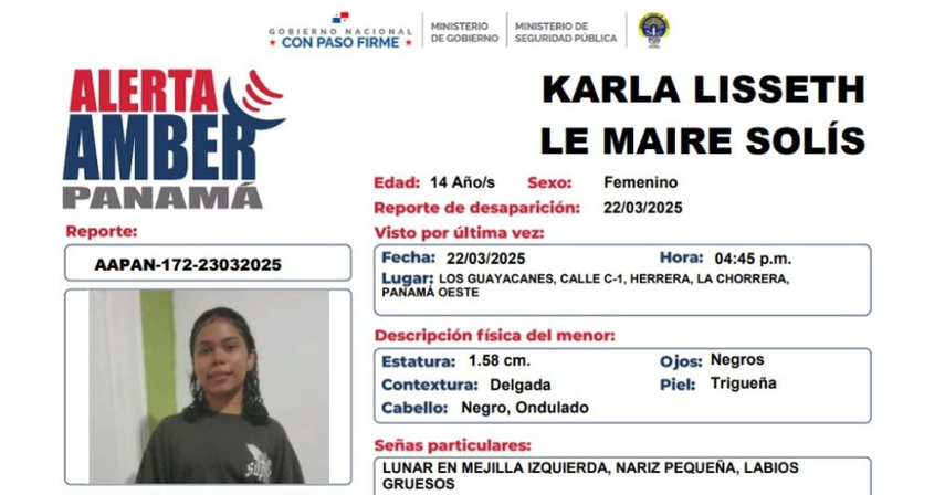Activan Alerta Amber por la desaparición Karla Lisseth
