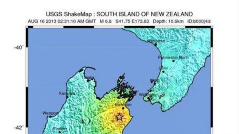Un sismo de 6,8 grados sacude el sur de Nueva Zelanda