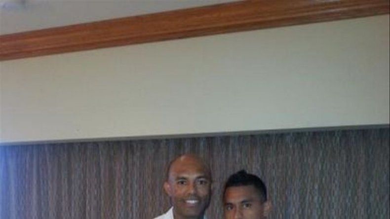 Mariano Rivera  visita a la selección nacional y los motiva