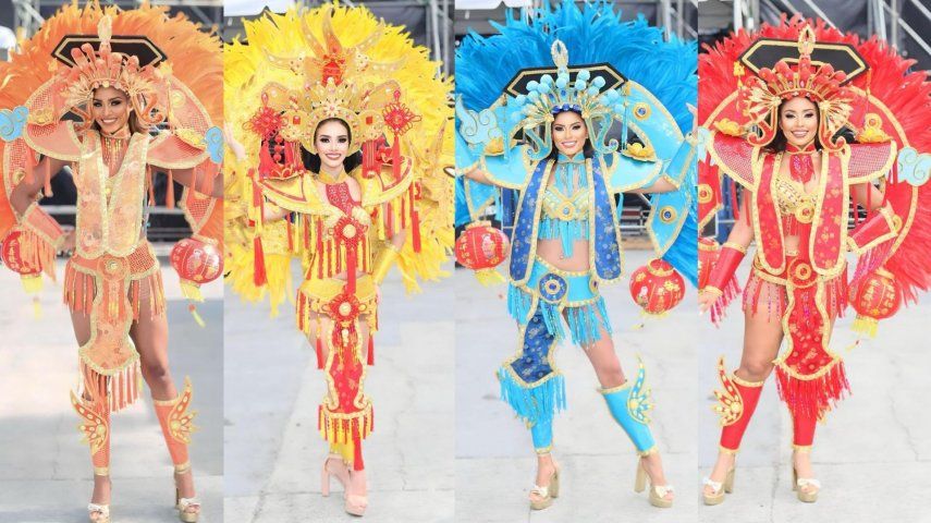 Reinas del Carnaval de Panamá durante el Sábado de Carnaval.