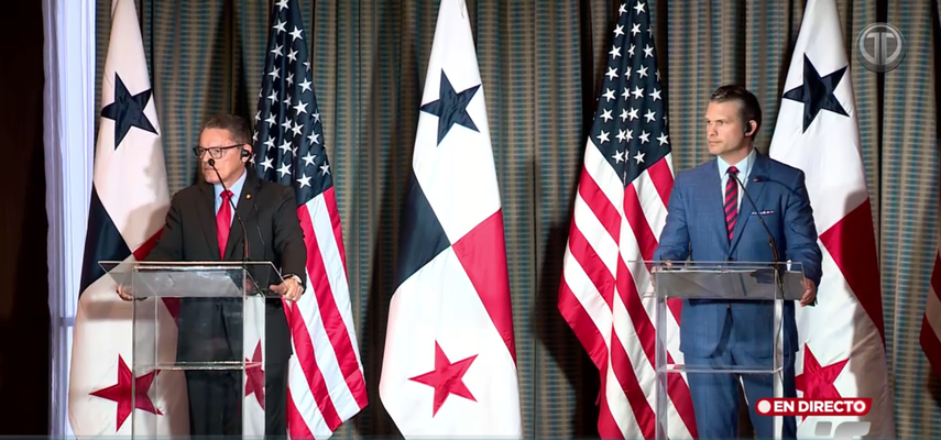 Conferencia entre del ministro de Seguridad de Panamá y el secretario de Defensa de Estados Unidos.&nbsp;