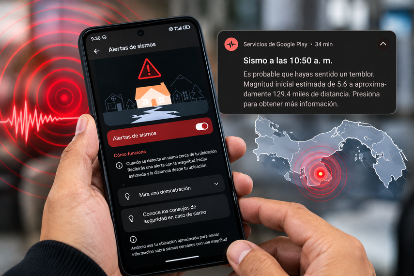 Sismo en Panamá: alertas sísmicas de Android se activan