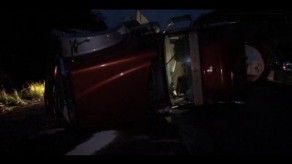 Camión articulado se accidenta en el sector de Campana