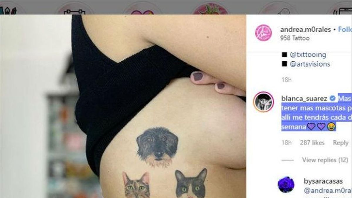 Blanca Suárez muestra por fin los tatuajes que se hizo en honor a sus  mascotas