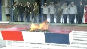 Cremación de banderas en la Policía Nacional Cremación de banderas en la Policía Nacional