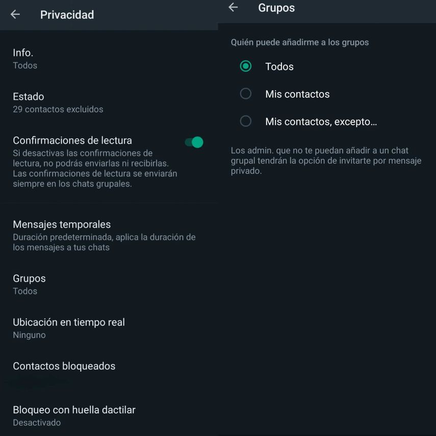 Elige quién puede agregarte a un grupo.