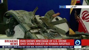 La TV iraní difunde imágenes de restos del dron estadounidense