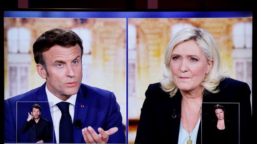 Emmanuel Macron y Marine Le Pen﻿.