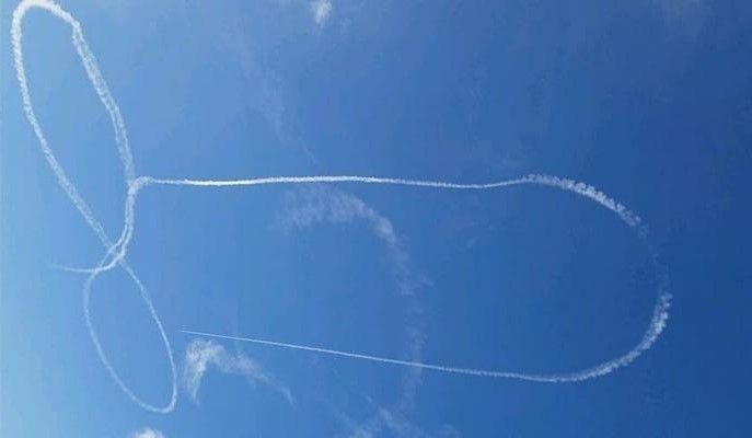 Un piloto causa el sonrojo de la Armada de EEUU al pintar un pene en el cielo