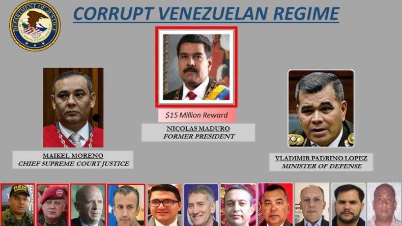 EEUU inculpa de narcoterrorismo a Nicolás Maduro y ofrece recompensa de 15 millones de dólares
