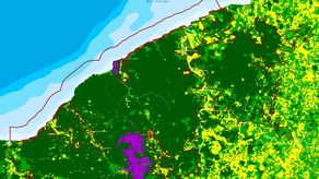 Mapa de cobertura boscosa del área protegida de Donoso. Mapa de cobertura boscosa del área protegida de Donoso.
