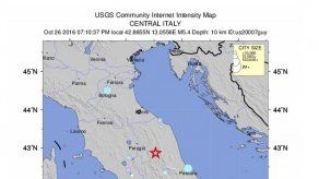 Temblor y fuerte réplica sacuden centro de Italia
