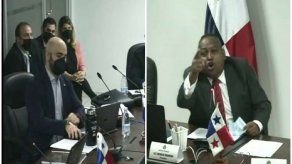 La polémica entre los diputados Edison Broce (d) y Raúl Pineda (i) tuvo lugar en la Comisión de Presupuesto,