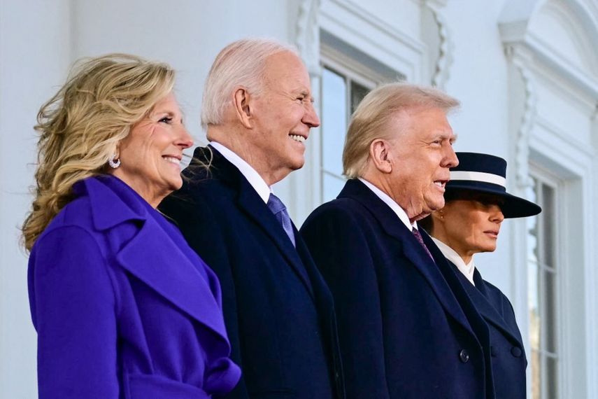 Joe Biden da la bienvenida a Donald y Melania Trump en la Casa Blanca