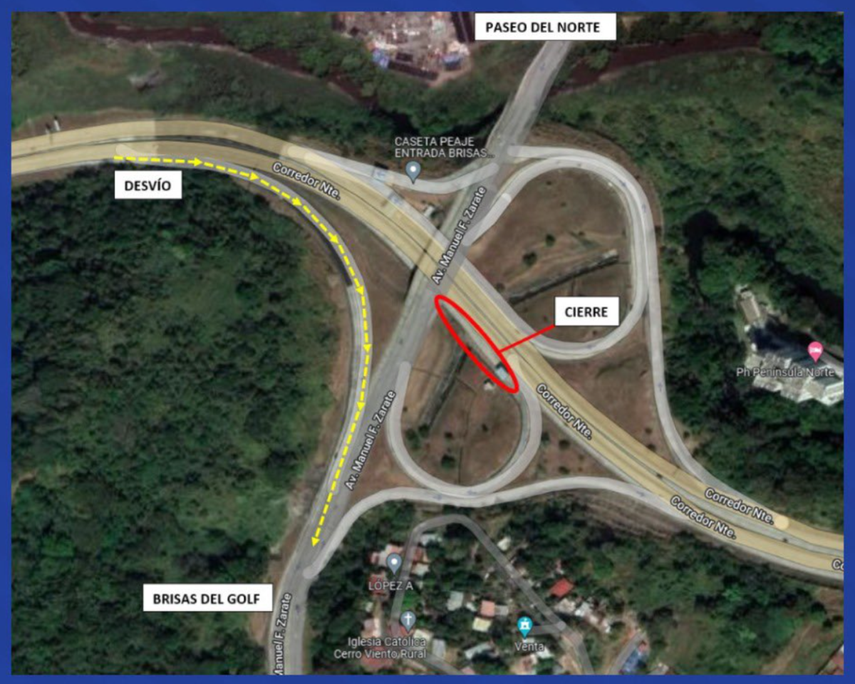 Vistas del cierre en el Corredor Norte.