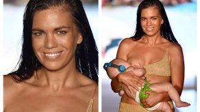 Una modelo causa polémica en EEUU por desfilar amamantando a su bebé