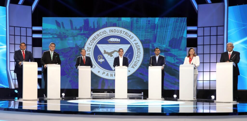 Imágenes del debate presidencial del año 2019.