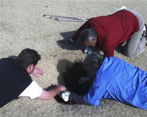 La tierra se traga un hombre mientras jugaba golf