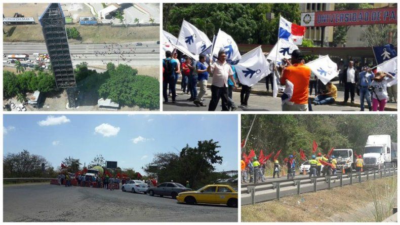 Universitarios y trabajadores cierran vías en protesta contra escándalos de corrupción