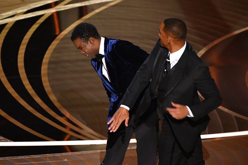 Momento en el que Will Smith abofeteó a Chris Rock.
