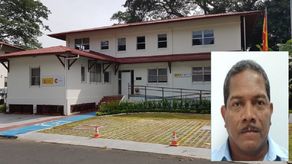 Fachada de la Aecid en Panamá, y foto de Omar Antonio Guevara, exadministrador contable.