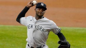 Domingo Germán de los Yankees, lució dominante ante los Rangers.