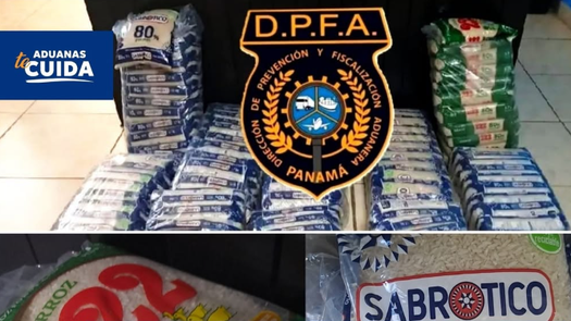 Autoridad de Aduanas retuvo 120 bolsas de arroz sin documentación Autoridad de Aduanas retuvo 120 bolsas de arroz sin documentación