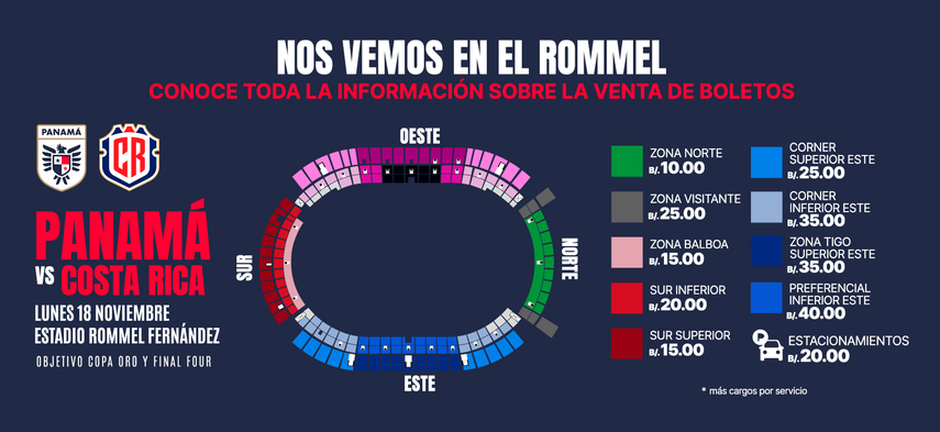 Información sobre la venta de los boletos para el partido Panamá vs. Costa Rica. Información sobre la venta de los boletos para el partido Panamá vs. Costa Rica.