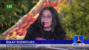 Zulay Rodríguez en el debate presidencial agropecuario.