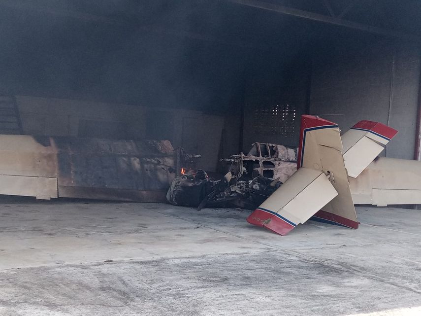 El incendio tuvo lugar en el  aeropuerto Krish Persaud