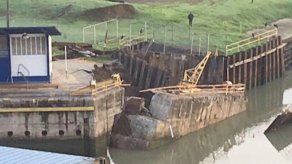 Desprendimiento en Esclusa de Miraflores no afecta tránsito Desprendimiento en Esclusa de Miraflores no afecta tránsito