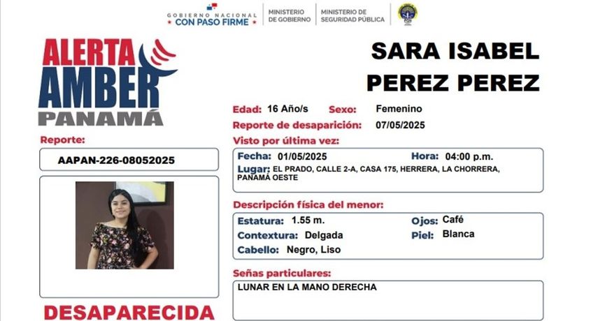 Alerta Amber - Sara Isabel Pérez Pérez