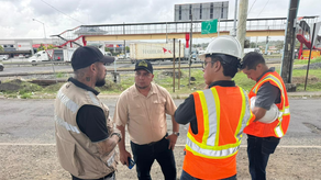 Ministerio de Obras Públicas (MOP) durante inspección en los Cuatro Altos.