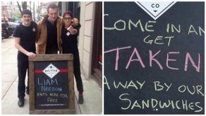 Restaurante ofrece comida gratis a Liam Neeson... el actor aprovecha la oferta