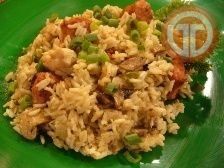 Arroz cremoso con pollo y hongos