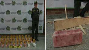 Hallan en el aeropuerto de Bogotá 43 kilos de cocaína ocultos en estibas