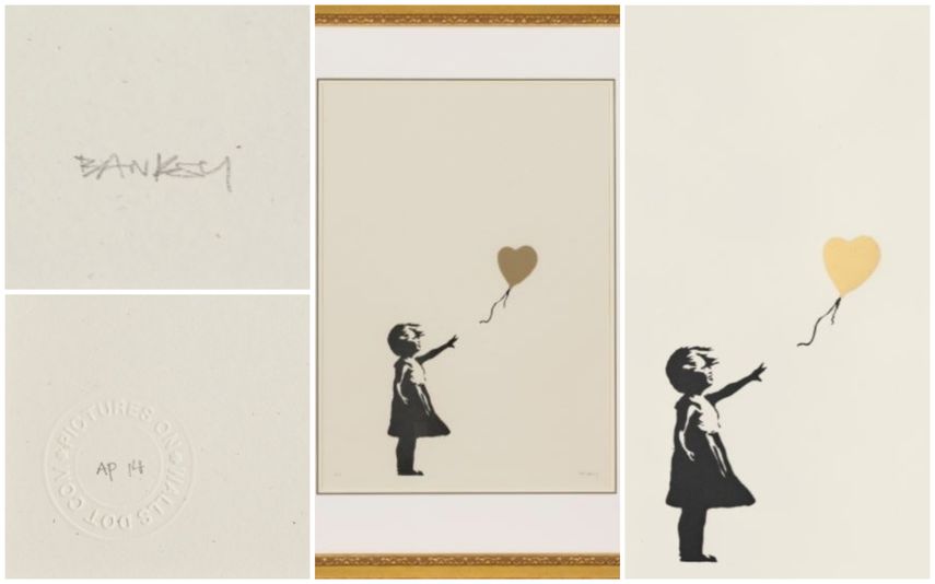 Versión especial de la obra Niña con globo de Banksy.
