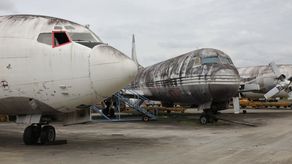 Vista de aeronaves abandonadas en el Aeropuerto de Tocumen.