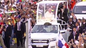 Papa Francisco recorre el campo San Juan Pablo II Papa Francisco recorre el campo San Juan Pablo II