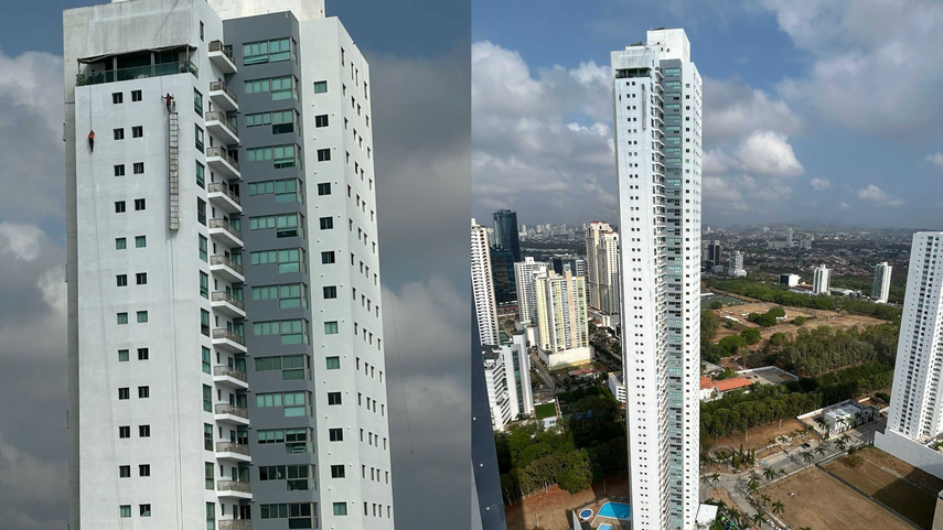 Dos trabajadores sufren incidente mientras realizaban mantenimiento a un edificio de Costa del Este.