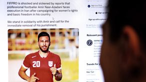 El futbolista iraní Amir Nasr-Azadani, de 26 años.