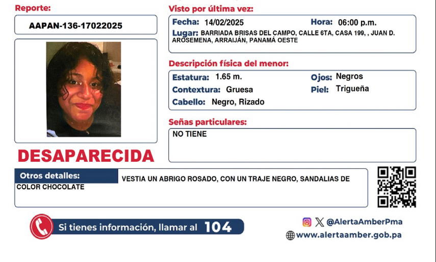 Activan Alerta Amber por desaparición de Gloria Esther Ureña García