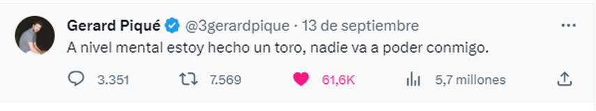 Mensaje de Gerard Piqué. Mensaje de Gerard Piqué.